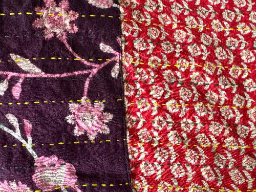 Recycled Saree Christmas Stocking (Red & Purple)