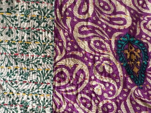 Recycled Saree Christmas Stocking (Purple & Silver)