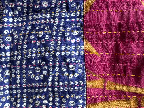 Recycled Saree Christmas Stocking (Blue & Purple)