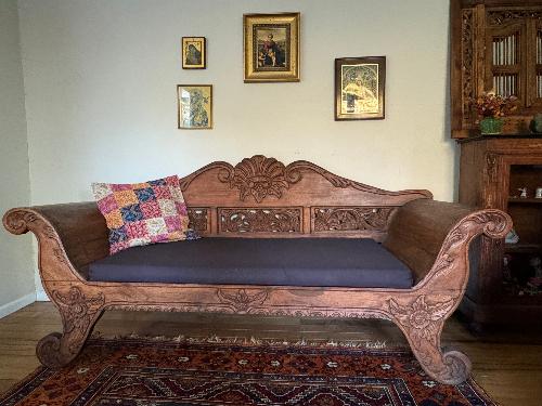 Recycled Saree Patchwork Cushion (Red Multi)