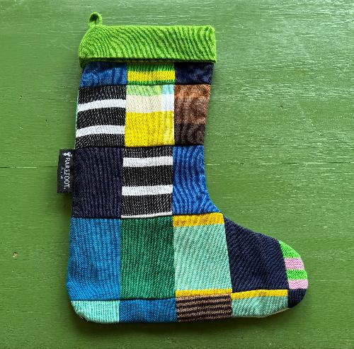 Patchwork Stocking (Blue Multi)