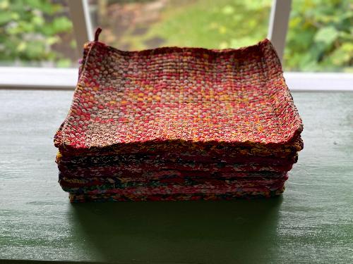 Recycled Saree Placemat (Blue/Multi)