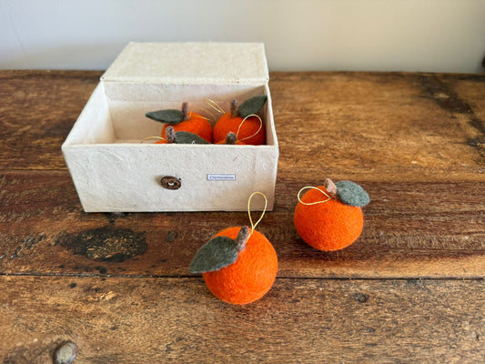 Box of 6 Clementine Felt Decorations