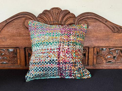 Recycled Saree Cushion (Green/Multi)