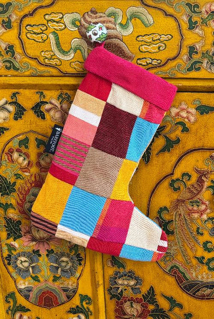 Patchwork Stocking (Red Multi)