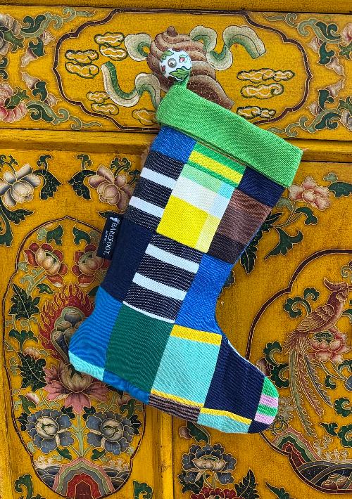 Patchwork Stocking (Blue Multi)