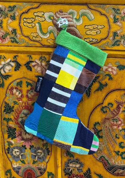 Patchwork Stocking (Blue Multi)