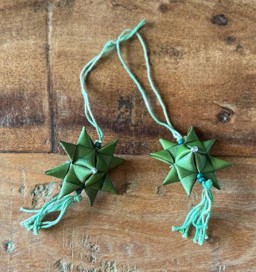 Palm leaf decoration with beads